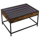 vidaXL füstös tölgy végtelen hatású LED-es dohányzóasztal 70x50x41 cm