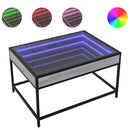 vidaXL szürke sonoma végtelen hatású LED-es dohányzóasztal 70x50x41 cm