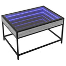 vidaXL szürke sonoma végtelen hatású LED-es dohányzóasztal 70x50x41 cm