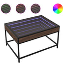 vidaXL barna tölgy végtelen hatású LED-es dohányzóasztal 70x50x41 cm