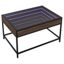 vidaXL barna tölgy végtelen hatású LED-es dohányzóasztal 70x50x41 cm