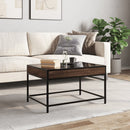 vidaXL barna tölgy végtelen hatású LED-es dohányzóasztal 70x50x41 cm