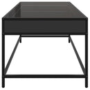 vidaXL fekete végtelen hatású LED-es dohányzóasztal 90 x 50 x 41 cm