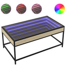 vidaXL sonoma tölgy végtelen hatású LED-es dohányzóasztal 90x50x41 cm