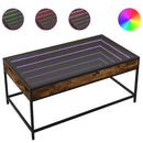 vidaXL füstös tölgy végtelen hatású LED-es dohányzóasztal 90x50x41 cm