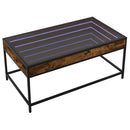 vidaXL füstös tölgy végtelen hatású LED-es dohányzóasztal 90x50x41 cm