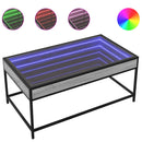 vidaXL szürke sonoma végtelen hatású LED-es dohányzóasztal 90x50x41 cm