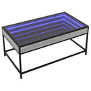 vidaXL szürke sonoma végtelen hatású LED-es dohányzóasztal 90x50x41 cm