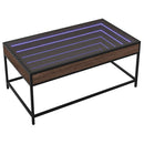 vidaXL barna tölgy végtelen hatású LED-es dohányzóasztal 90x50x41 cm