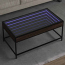 vidaXL barna tölgy végtelen hatású LED-es dohányzóasztal 90x50x41 cm