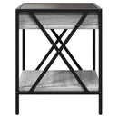 vidaXL szürke sonoma végtelen hatású LED-es dohányzóasztal 40x40x49 cm