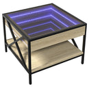 vidaXL sonoma tölgy végtelen hatású LED-es dohányzóasztal 50x50x38 cm