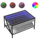 vidaXL szürke sonoma végtelen hatású LED-es dohányzóasztal 70x50x38 cm