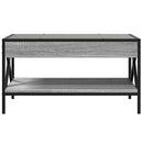 vidaXL szürke sonoma végtelen hatású LED-es dohányzóasztal 70x50x38 cm