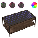 vidaXL barna tölgy végtelen hatású LED-es dohányzóasztal 90x50x38 cm