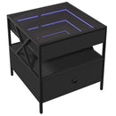 vidaXL fekete végtelen hatású LED-es dohányzóasztal 50 x 50 x 51 cm
