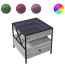 vidaXL szürke sonoma végtelen hatású LED-es dohányzóasztal 50x50x51 cm
