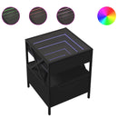 vidaXL fekete végtelen hatású LED-es dohányzóasztal 40 x 40 x 51 cm