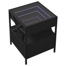 vidaXL fekete végtelen hatású LED-es dohányzóasztal 40 x 40 x 51 cm