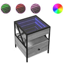 vidaXL szürke sonoma végtelen hatású LED-es dohányzóasztal 40x40x51 cm