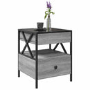 vidaXL szürke sonoma végtelen hatású LED-es dohányzóasztal 40x40x51 cm