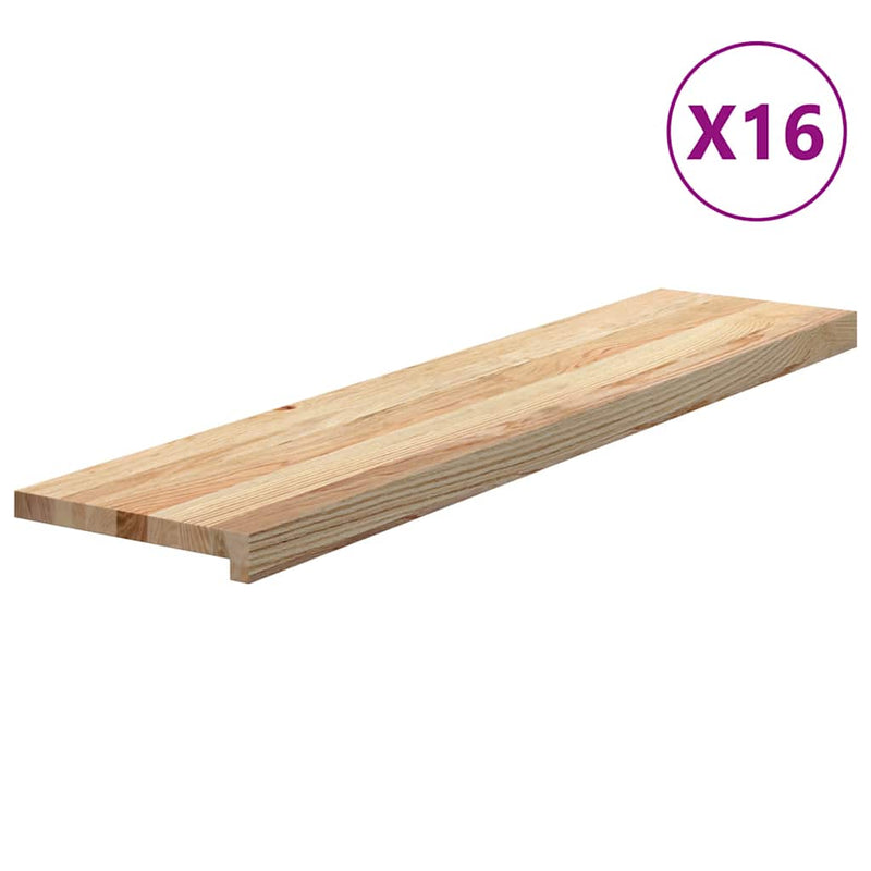 vidaXL 16 db tömör tölgyfa lépcsőfokok kezeletlen 110x30x2 cm