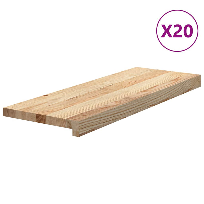 vidaXL 20 db tömör tölgyfa lépcsőfokok kezeletlen 70x30x2 cm