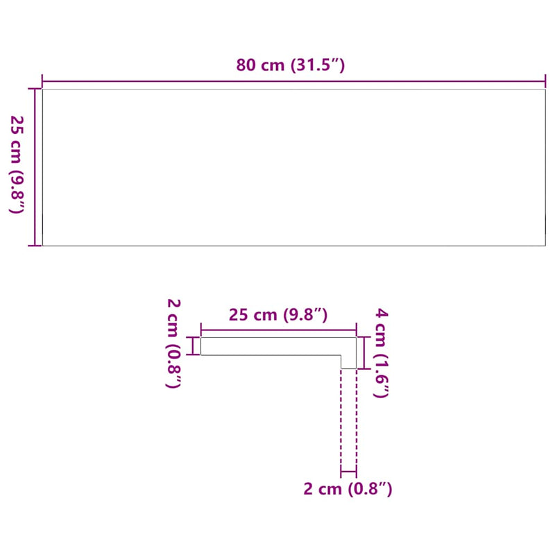 vidaXL 4 db tömör tölgyfa világosbarna lépcsőfokok 80x25x2 cm