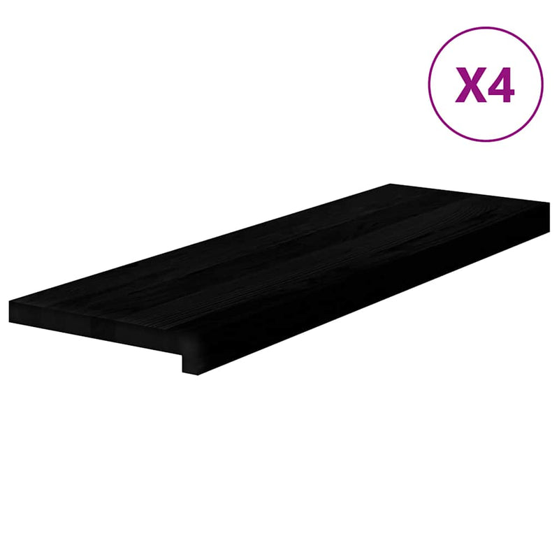 vidaXL lépcsőfokok 4 db Sötétbarna 80x25x2 cm tömör fa tölgyfa