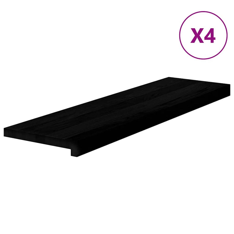 vidaXL lépcsőfokok 4 db Sötétbarna 90x25x2 cm tömör fa tölgyfa