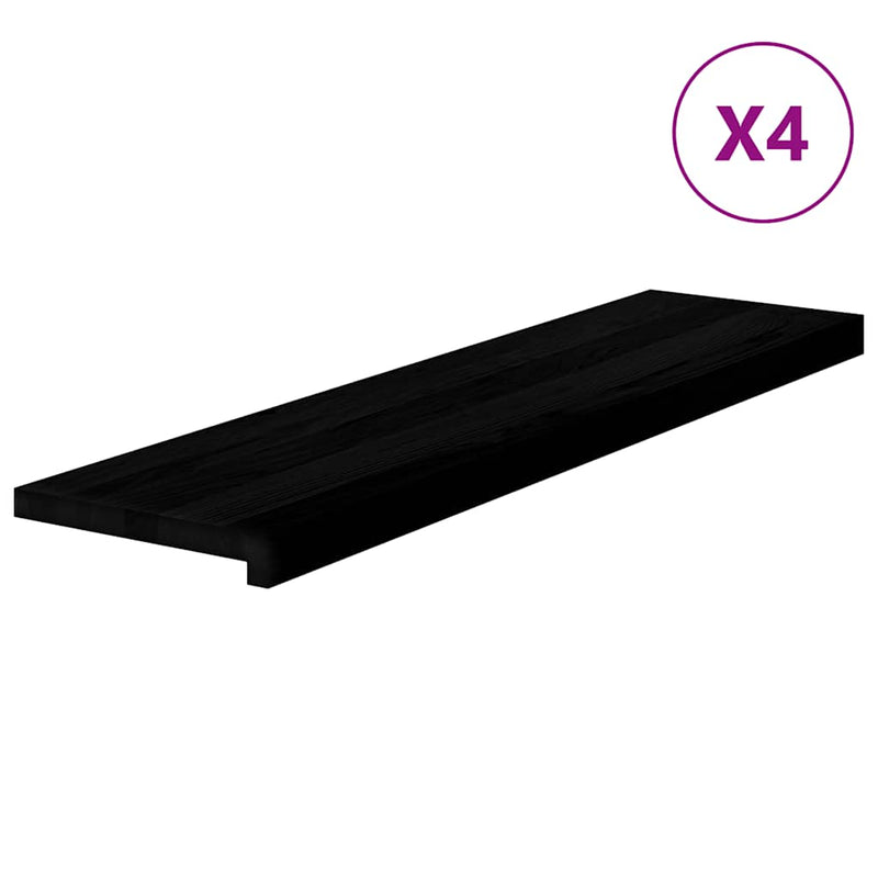 vidaXL lépcsőfokok 4 db Sötétbarna 100x25x2 cm tömör fa tölgyfa