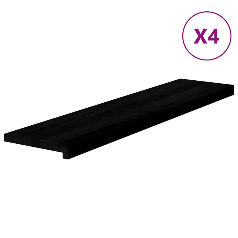 vidaXL lépcsőfokok 4 db Sötétbarna 110x25x2 cm tömör fa tölgyfa