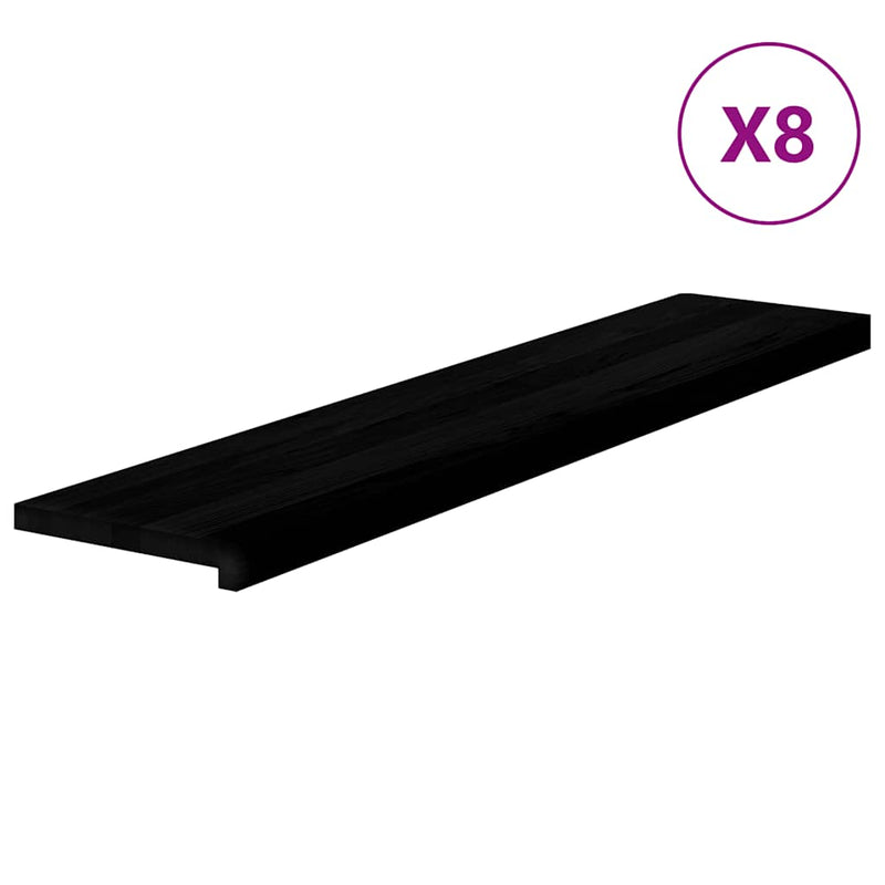 vidaXL lépcsőfokok 8 db Sötétbarna 120x30x2 cm tömör fa tölgyfa