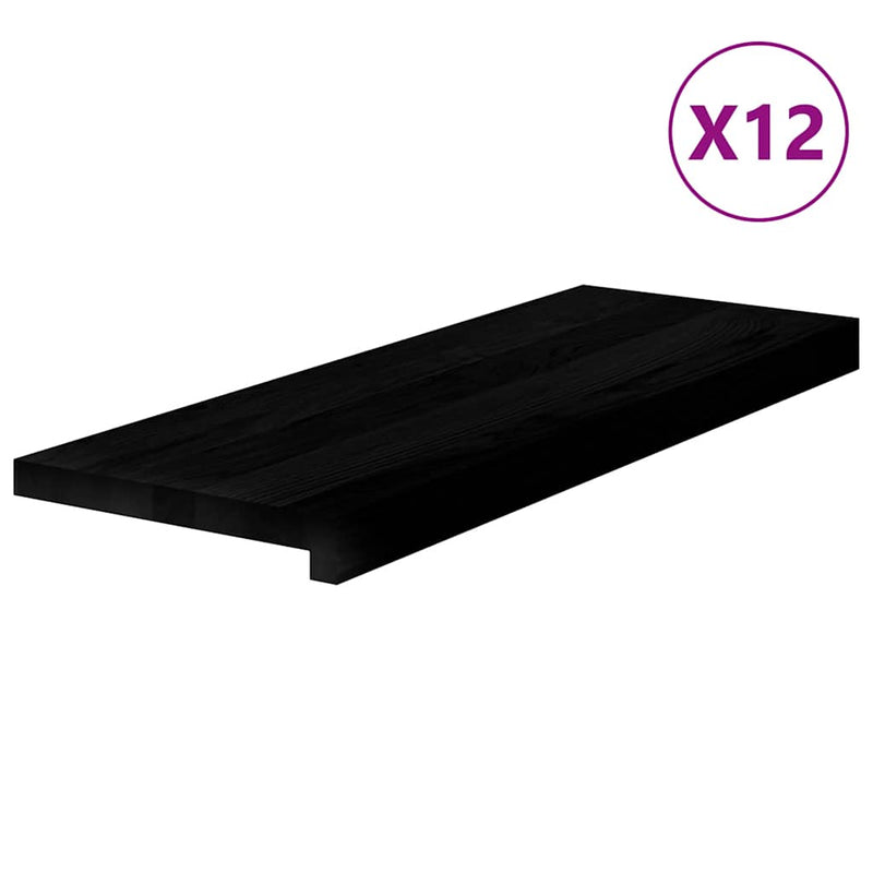 vidaXL lépcsőfokok 12 db Sötétbarna 70x25x2 cm tömör fa tölgyfa