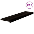 vidaXL lépcsőfokok 12 db Sötétbarna 100x25x2 cm tömör fa tölgyfa
