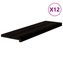 vidaXL lépcsőfokok 12 db Sötétbarna 90x30x2 cm tömör fa tölgyfa