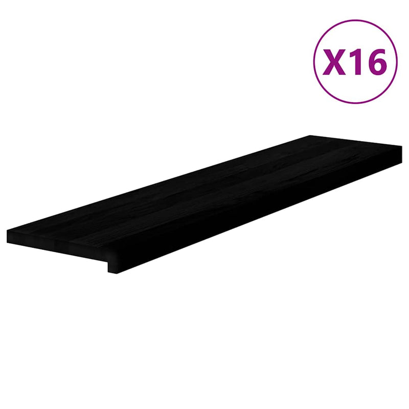 vidaXL lépcsőfokok 16 db sötétbarna 110x25x2 cm tömör fa tölgyfa