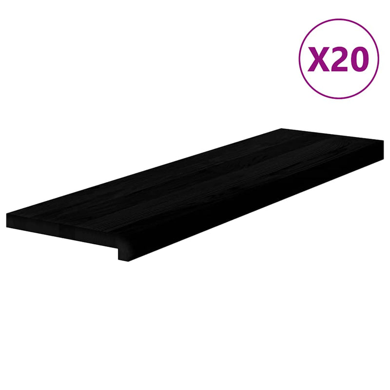 vidaXL lépcsőfokok 20 db Sötétbarna 90x30x2 cm tömör fa tölgyfa