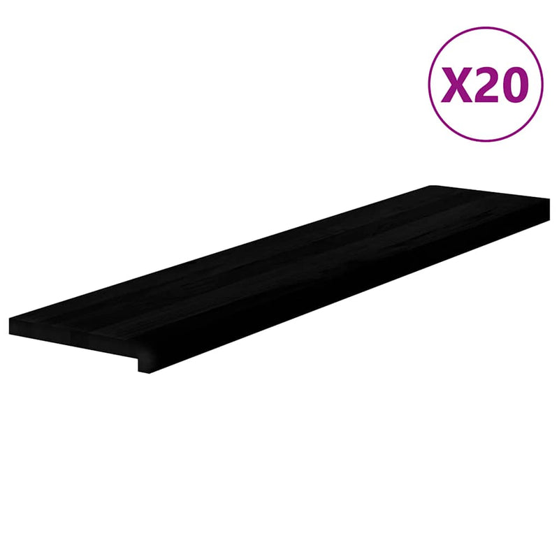 vidaXL lépcsőfokok 20 db Sötétbarna 120x30x2 cm tömör fa tölgyfa