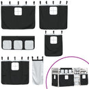 vidaXL fehér/fekete tömör fenyőfa emeletes ágy függönyökkel 80x200 cm