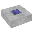 vidaXL betonszürke végtelen hatású LED-es dohányzóasztal 100x100x40 cm