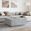 vidaXL betonszürke végtelen hatású LED-es dohányzóasztal 100x100x40 cm