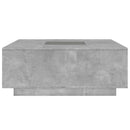 vidaXL betonszürke végtelen hatású LED-es dohányzóasztal 100x100x40 cm