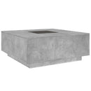 vidaXL betonszürke végtelen hatású LED-es dohányzóasztal 100x100x40 cm