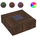 vidaXL tölgy színű végtelen hatású LED-es dohányzóasztal 100x100x40 cm