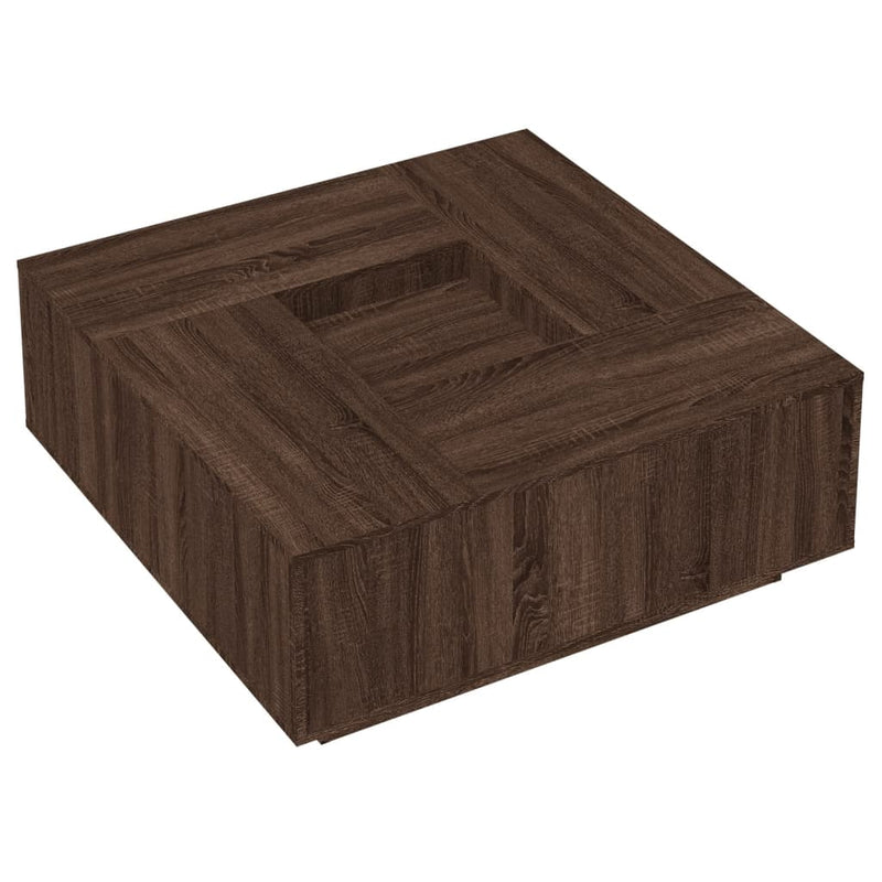 vidaXL barna tölgyszínű szerelt fa dohányzóasztal 100x100x40 cm