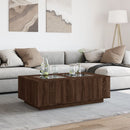vidaXL tölgy színű végtelen hatású LED-es dohányzóasztal 116x69x40 cm