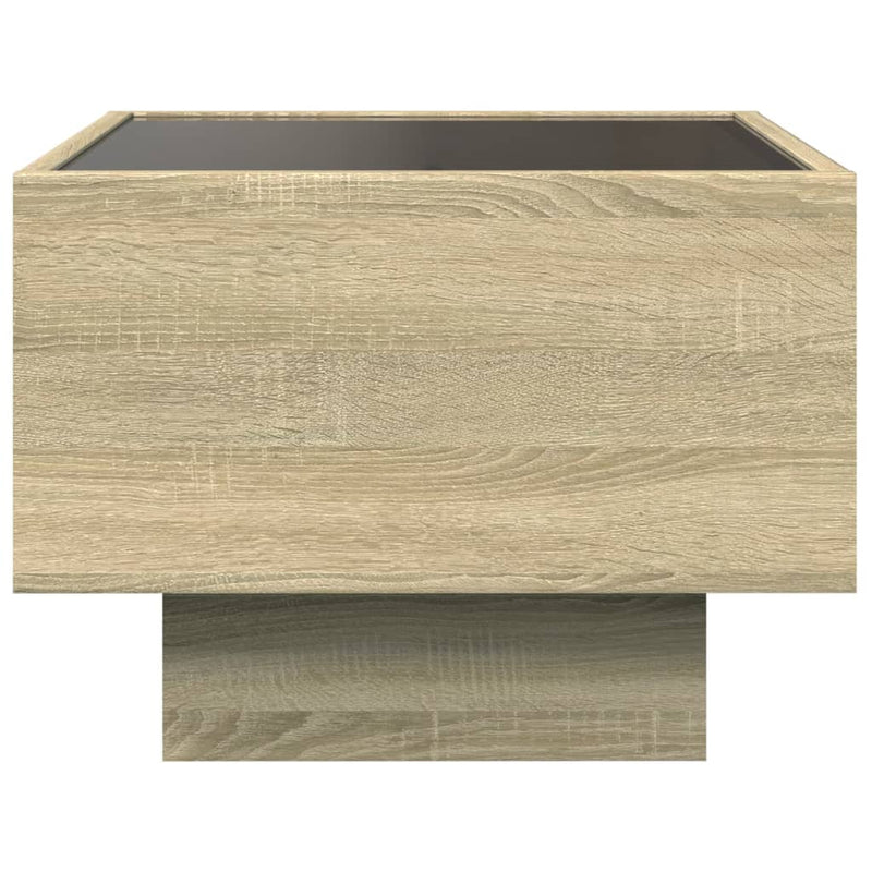 vidaXL sonoma tölgy végtelen hatású LED-es éjjeliszekrény 40x40x30 cm