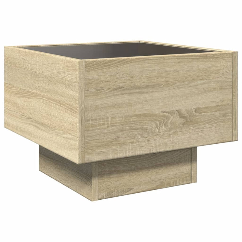 vidaXL sonoma tölgy végtelen hatású LED-es éjjeliszekrény 40x40x30 cm