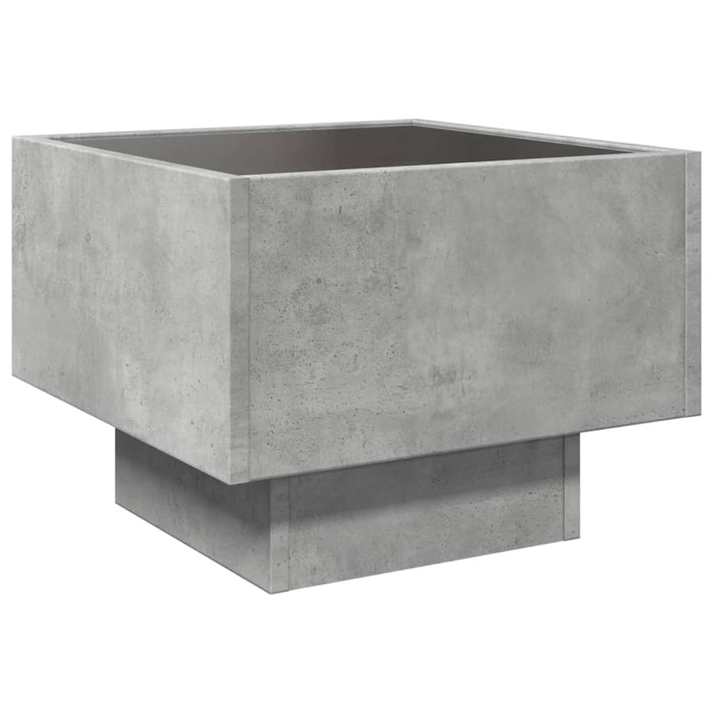 vidaXL betonszürke végtelen hatású LED-es éjjeliszekrény 40x40x30 cm